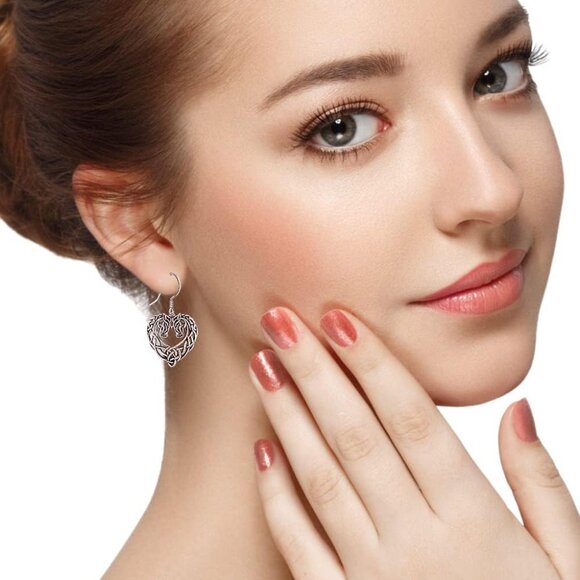 Sterling Silver Celtic Horse Earrings Dangle Gift for Women Casual Wear - Picture 2 of 8